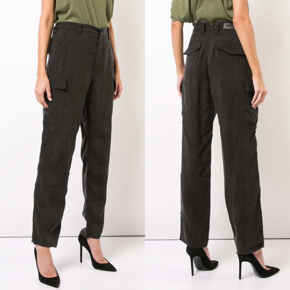 RtA Hartwell Cupro Cargo Pants in Phantom Black Size 26